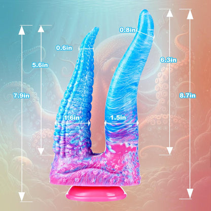 Big Monster Double Sided Realistic Large Dildos with Tongue 8"