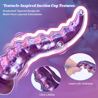 Wriggling Vibrating Riding Huge Thick Monster Suction Cup Octopus Dildo
