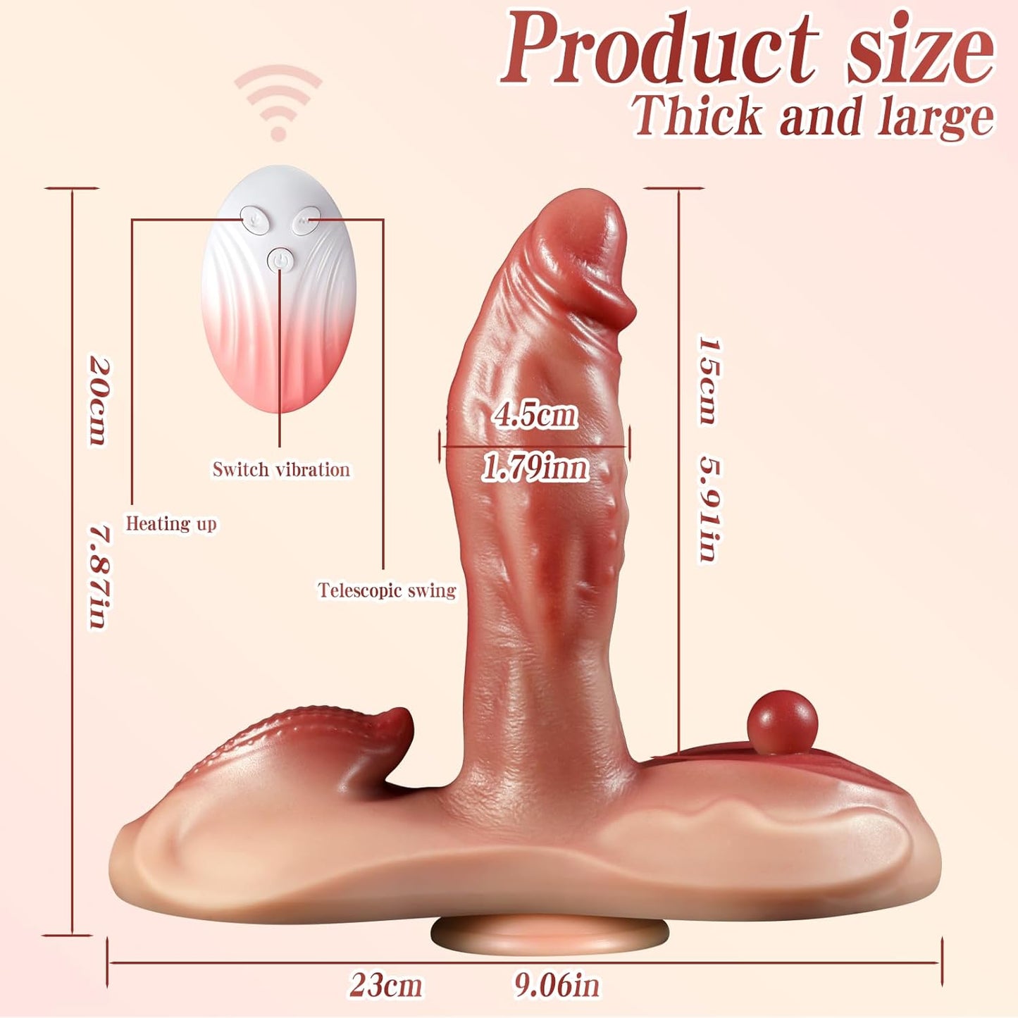 Sit and Ride Dragon Dildo with Heated 10 Thrusting 7 Vibrating