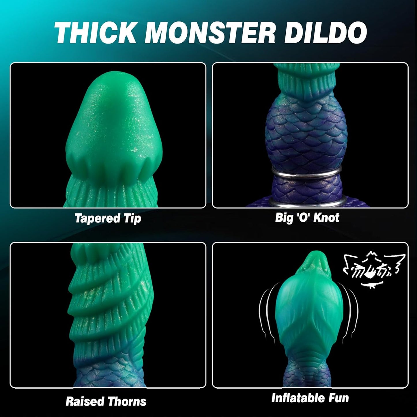 Monster Dildo Inflatable Fantasy Dildo with Adjustable Thickness