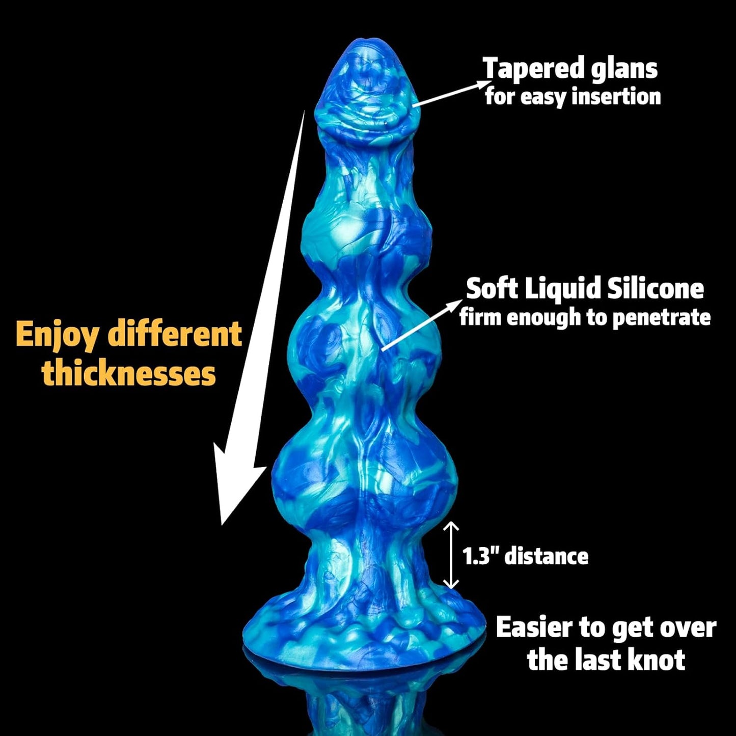 10" Big Alien Girthy Horse Dragon Anal Dildo with 3 Knots