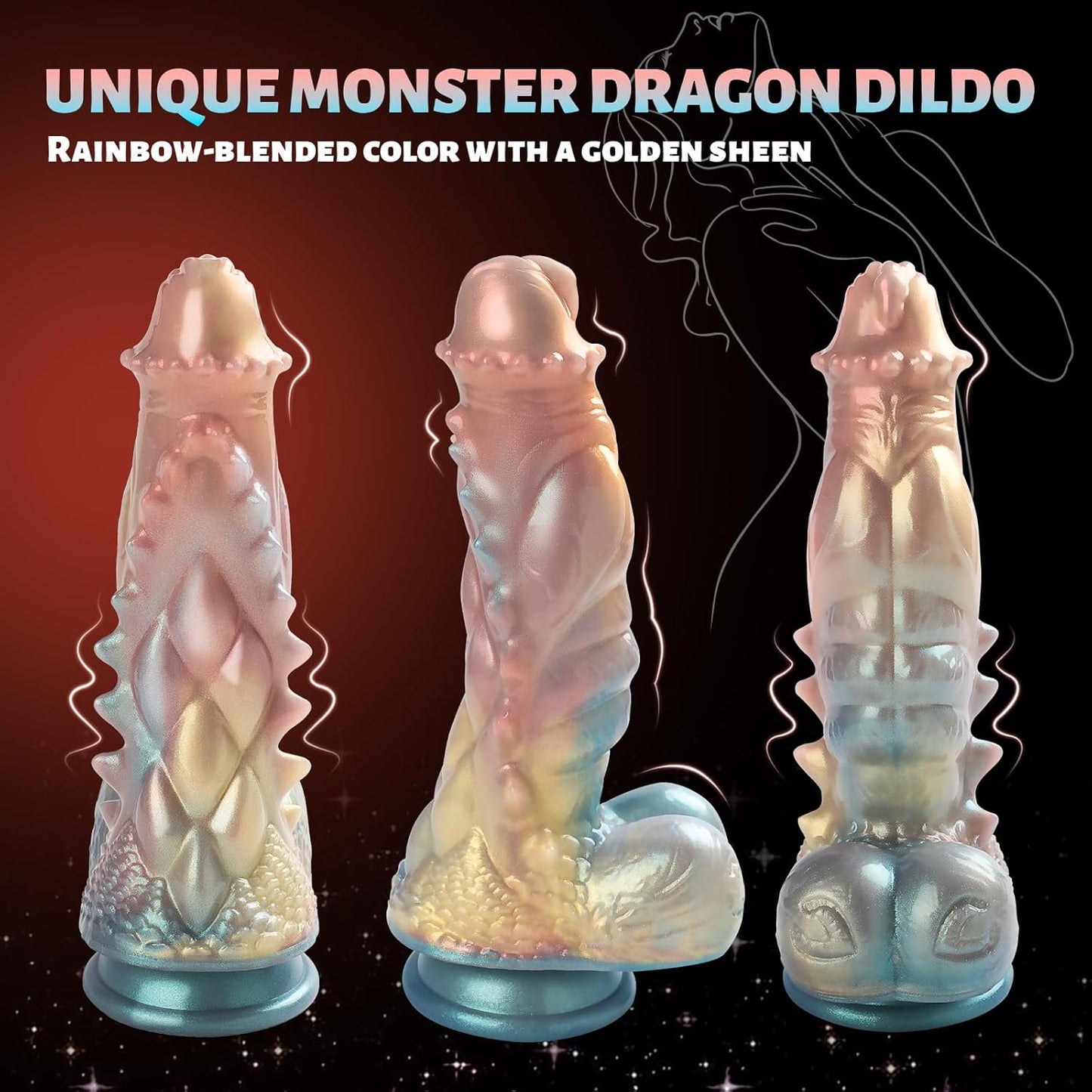 Huge Thick Monster Dildo with Powerful Suction Cup 9''