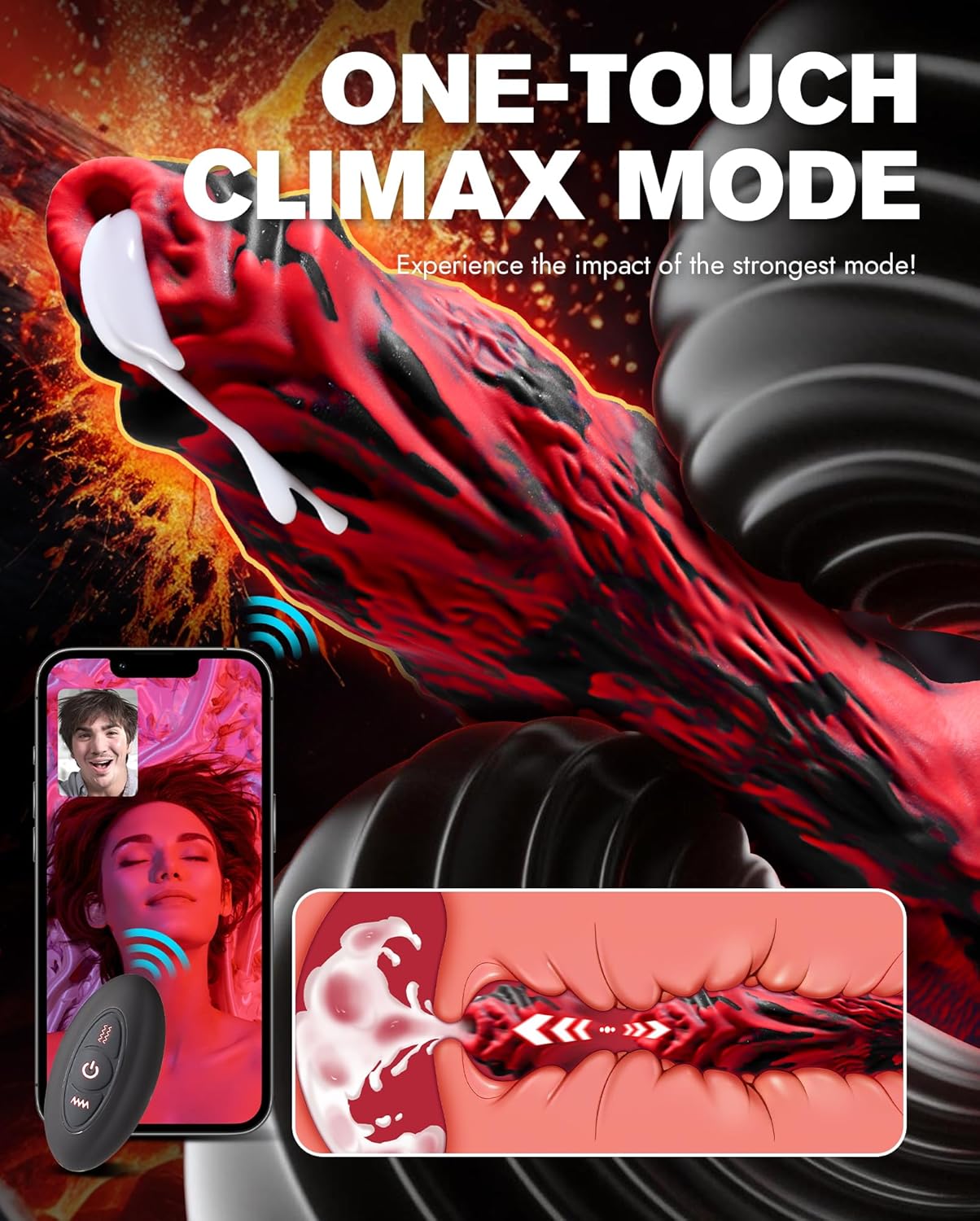 Remote Control Thrusting Dildo Monster Fantasy Vibrator 9.6"