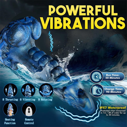 Thrusting Rotating Heating Big Dragon Dildo Fuck Machine