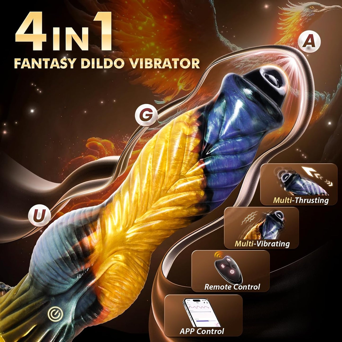 Thrusting Monster Big Dildo Sex Toys Vibrator 10.2" App Remote Control