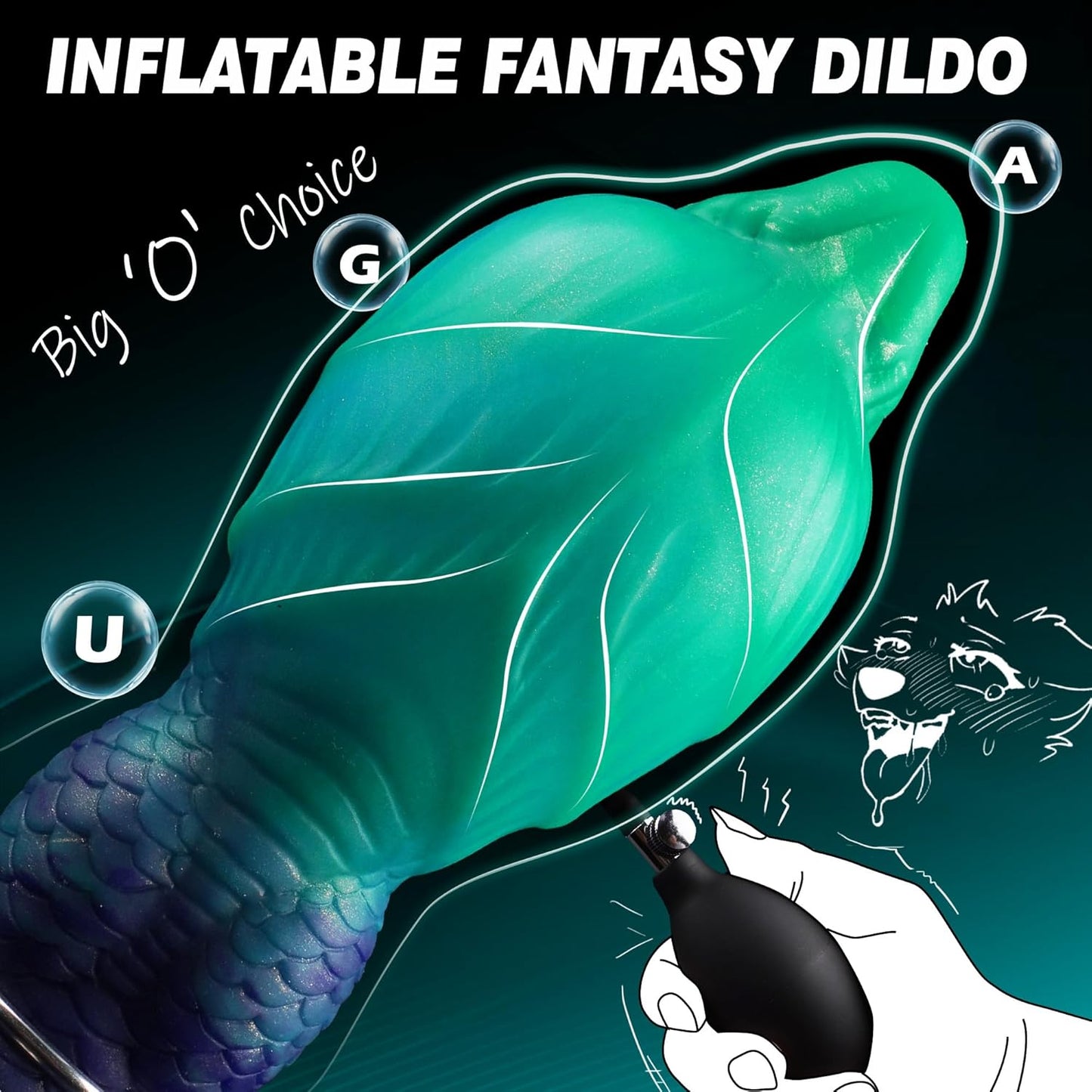Monster Dildo Inflatable Fantasy Dildo with Adjustable Thickness