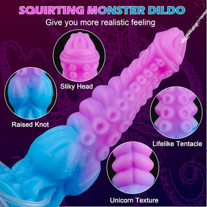 Passionate Squirting Tentacle Huge Knotted Dragon Dildo 10 inch