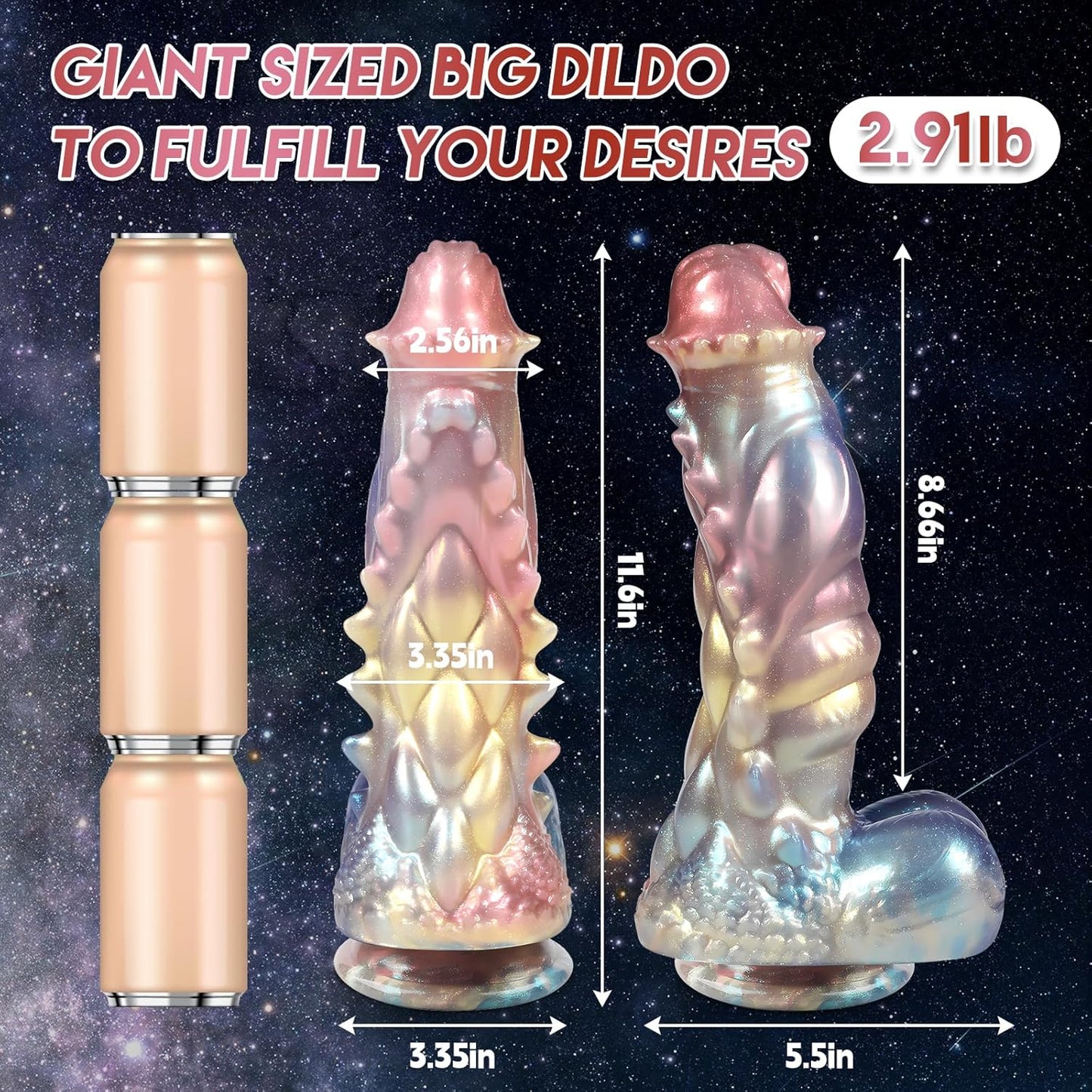 Realistic Thick Monster Dragon Dildo with Strong Suction Cup 11.6"