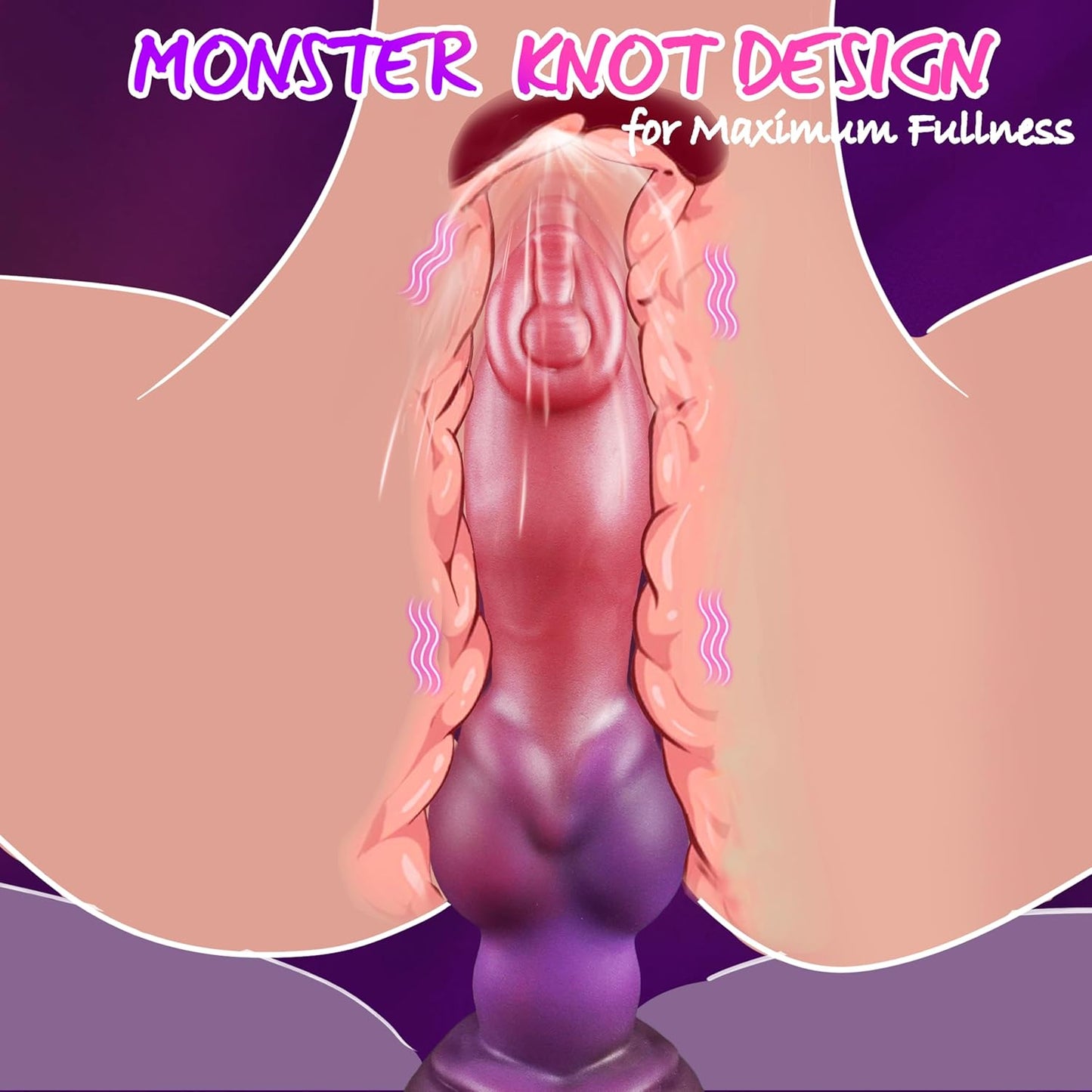 Thrusting Vibrating Monster Dildo with Strong Suction Cup 9.8"