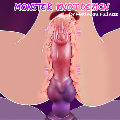 Thrusting Vibrating Monster Dildo with Strong Suction Cup 9.8"