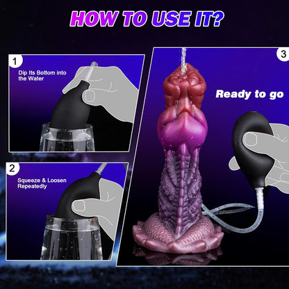Giant Squirting Ejaculating Dragon Dildo with Suction Cup 7.5"