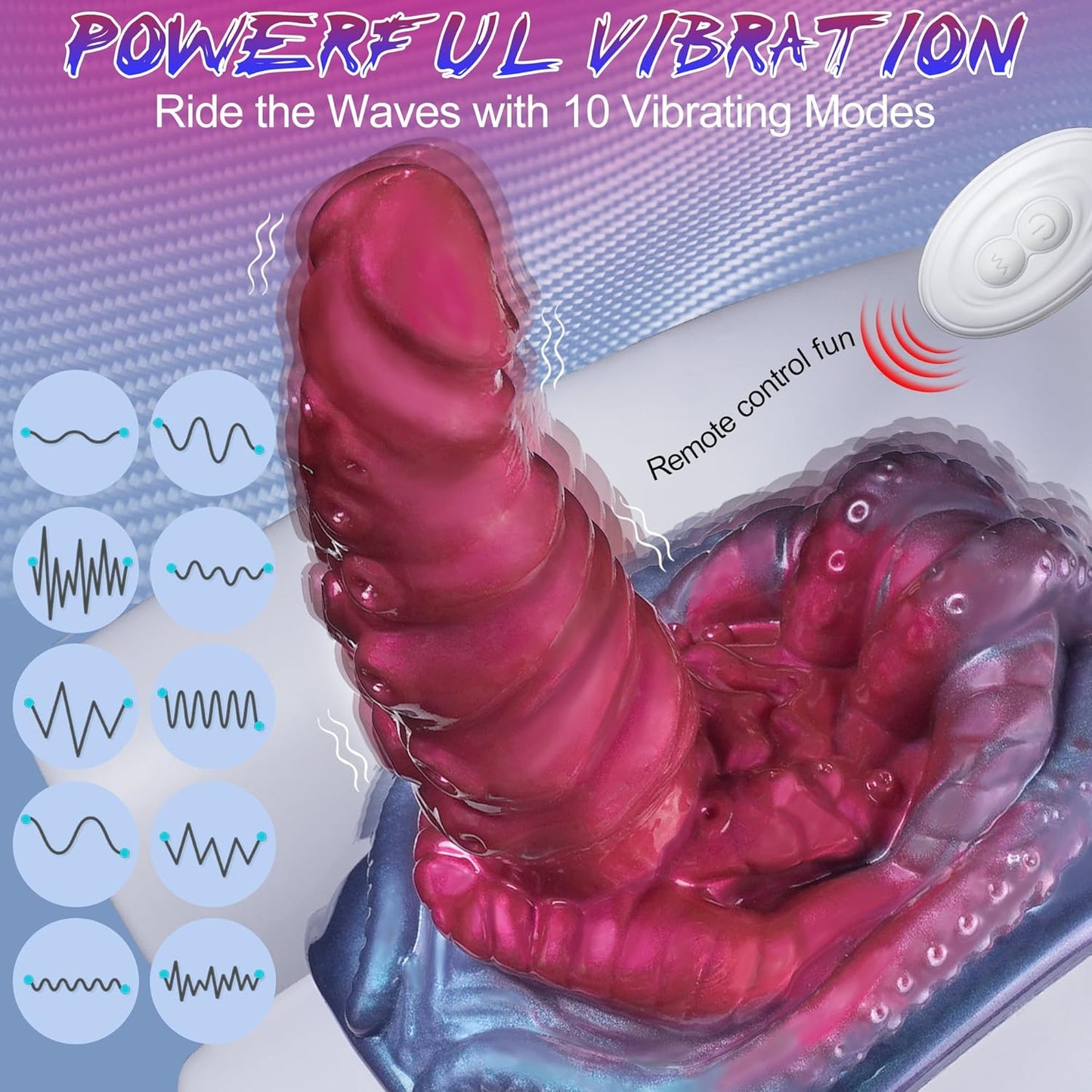 Sit and Ride Monster Dildo with 10 Vibrations
