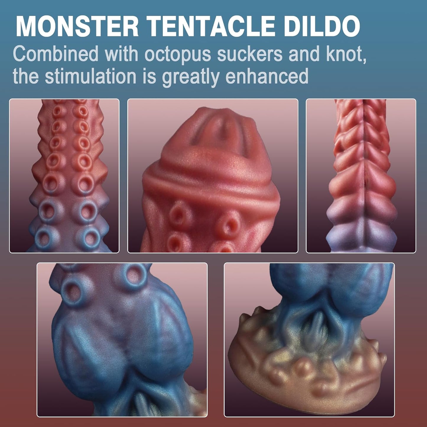 9.7in Huge Octopus Monster Dildo with Thick Anal Knot