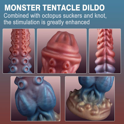 9.7in Huge Octopus Monster Dildo with Thick Anal Knot