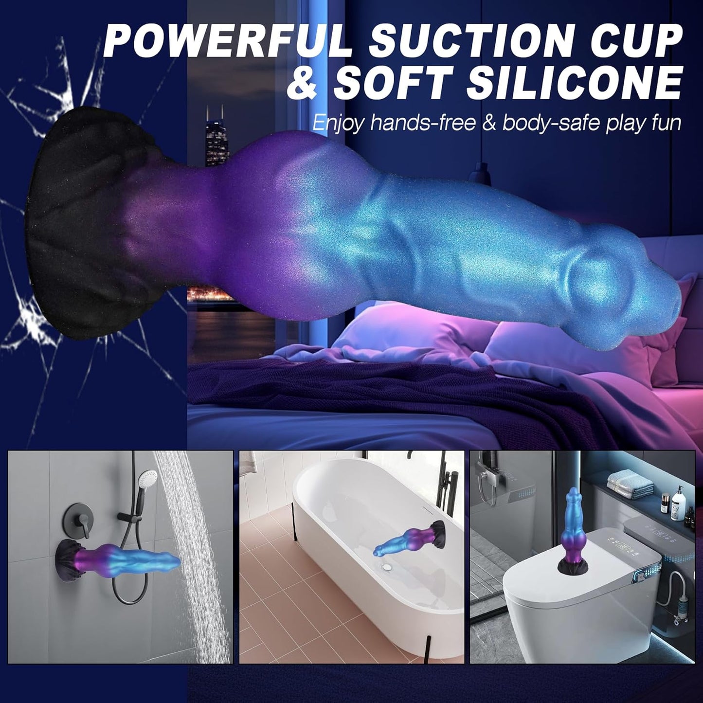 Inflatable Big Thick Anal Prostate Training Monster Dildos 8.15inch