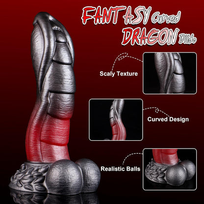 Fantasy Huge Thick Riding Dragon Dildo with Balls 8.7''