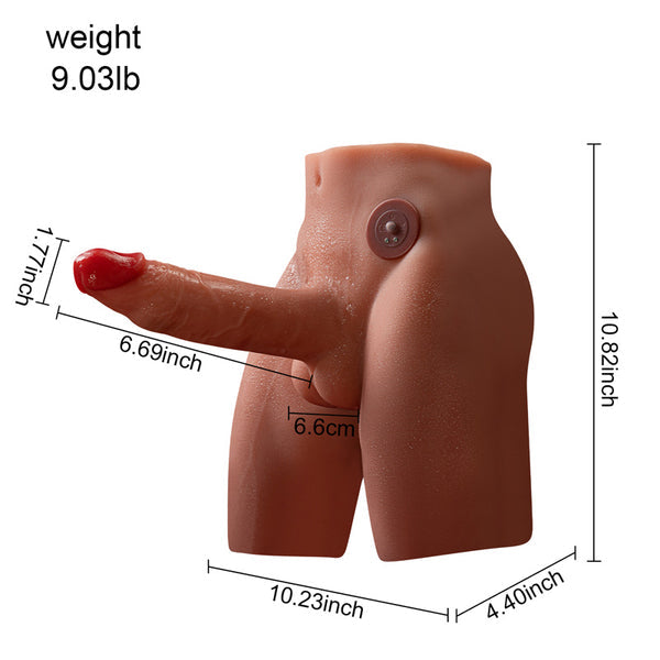 Michael 3D Sexy Hips Sex Doll Torso with Thrusting Vibrating Huge Cock 9.03LB