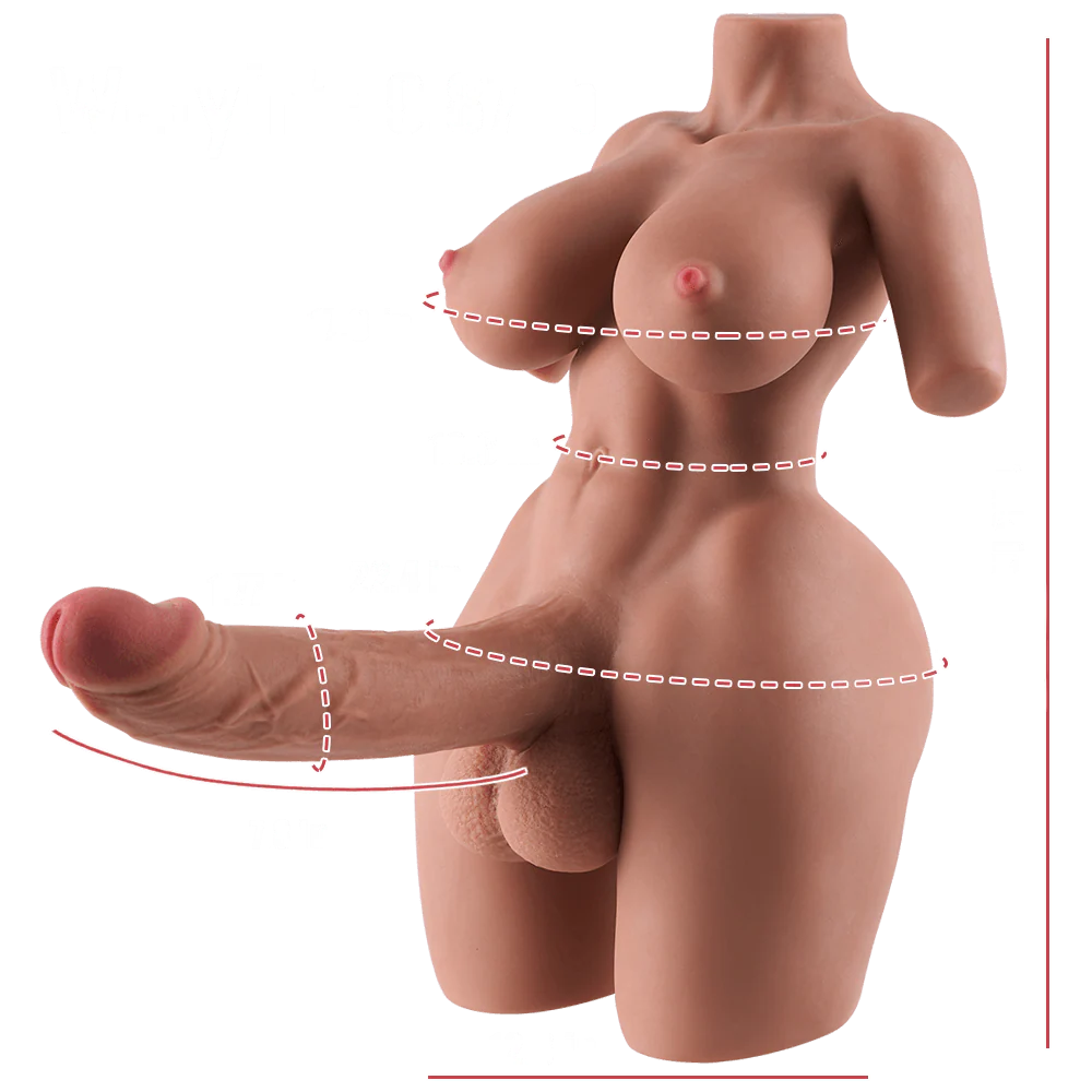 Vale Trans Hentai Torso Sex Doll with 7.8in Huge Penis