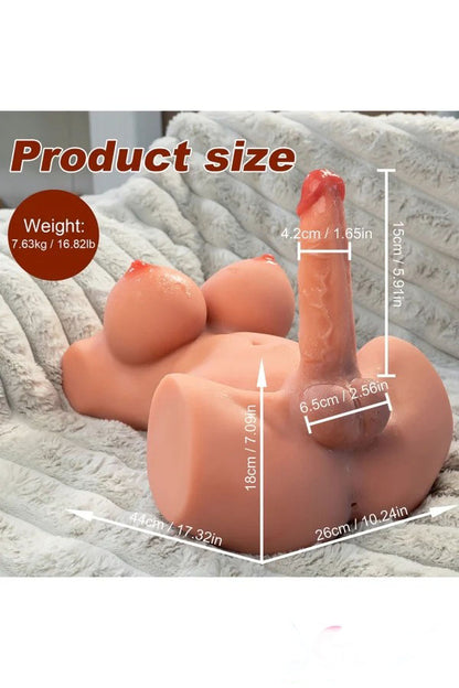 Mag Third Gender Sex Doll with 5.9″ Thrusting Big Dildo 16.82LB