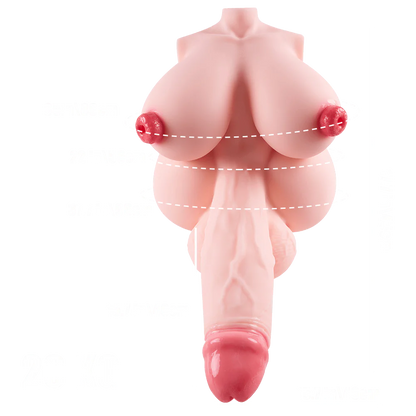 Lucy Plus Futanari Hentai Fantasy Torso 7.48in Insertable Penis
