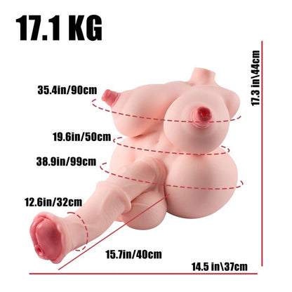 Molly Futa Torso Sex Doll with Horse Penis and Fuckable Tits 37LB