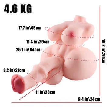 Megumi Futanari Sex Torso with 28cm Big Horse Dildo